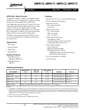 HMP8172CN Datasheet PDF Intersil