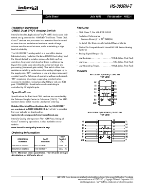 HS-303RH-T Datasheet PDF Intersil