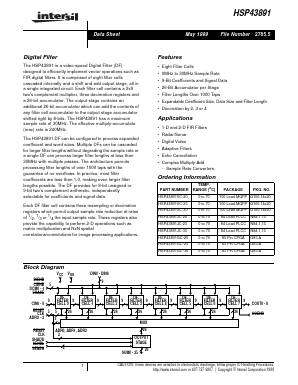 HSP43891VC-25 Datasheet PDF Intersil