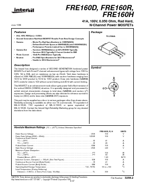 FRE160H Datasheet PDF Intersil