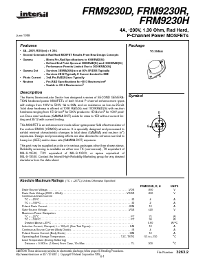 FRM9230R Datasheet PDF Intersil