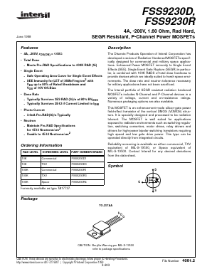 FSS9230R1 Datasheet PDF Intersil