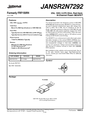 JANSR2N7292 Datasheet PDF Intersil