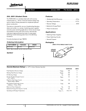 RURU5060 Datasheet PDF Intersil