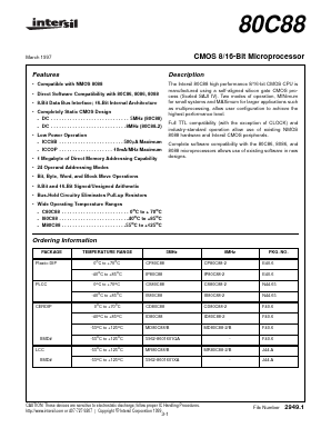 MD80C88-2 Datasheet PDF Intersil