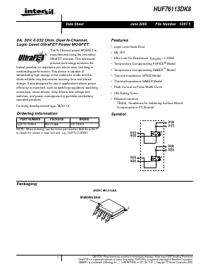 HUF76113DK8 Datasheet PDF Intersil