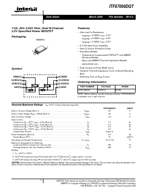 ITF87008DQT Datasheet PDF Intersil