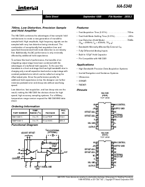 HA-5340 Datasheet PDF Intersil