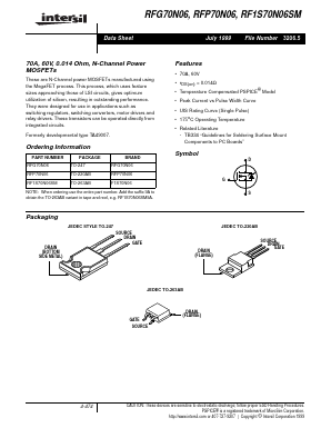 F1S70N06 Datasheet PDF Intersil