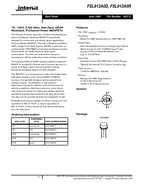 FSL913A0R1 Datasheet PDF Intersil