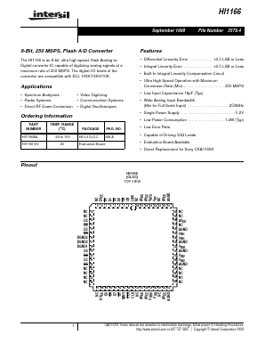 HI1166 Datasheet PDF Intersil