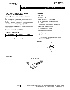 F12N10L Datasheet PDF Intersil