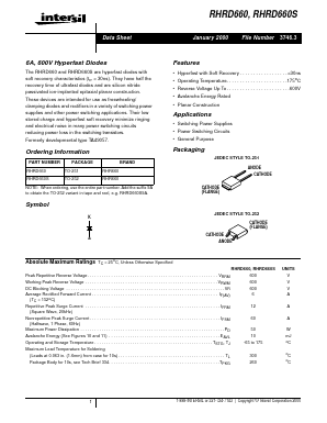 RHRD660S9A Datasheet PDF Intersil