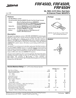 FRF450D Datasheet PDF Intersil