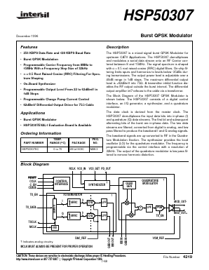 HSP50307EVAL1 Datasheet PDF Intersil