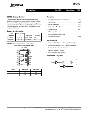 HI-390 Datasheet PDF Intersil