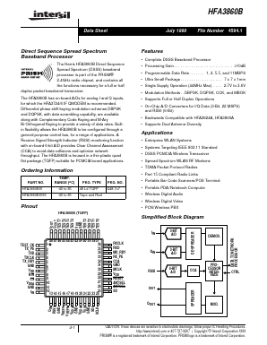 HFA3860B Datasheet PDF Intersil