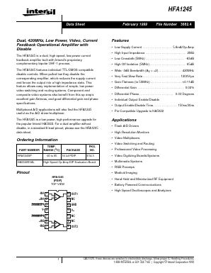 HFA1245 Datasheet PDF Intersil