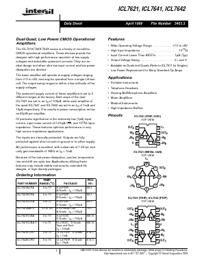 ICL7642E Datasheet PDF Intersil