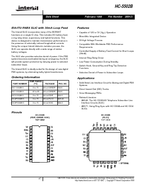 HC-5502B Datasheet PDF Intersil