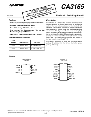 CA3165E Datasheet PDF Intersil