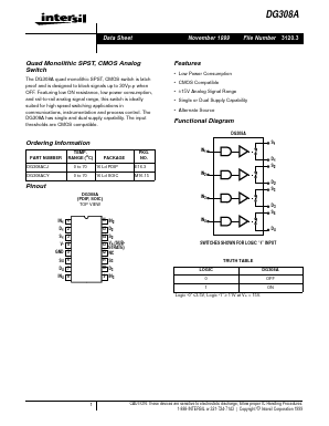 DG308ACY Datasheet PDF Intersil