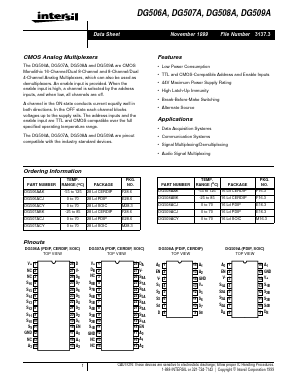 DG506A Datasheet PDF Intersil