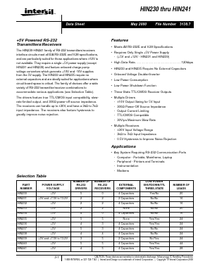 HIN235CP Datasheet PDF Intersil