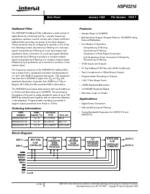 HSP43216GC-52 Datasheet PDF Intersil