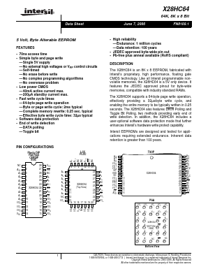 X28HC64PZ-90 Datasheet PDF Intersil