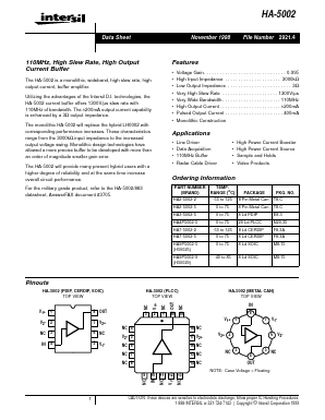 HA-5002-5 Datasheet PDF Intersil