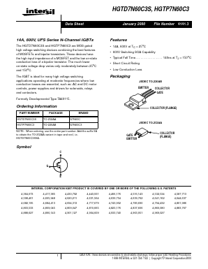 HGTD7N60C3S Datasheet PDF Intersil