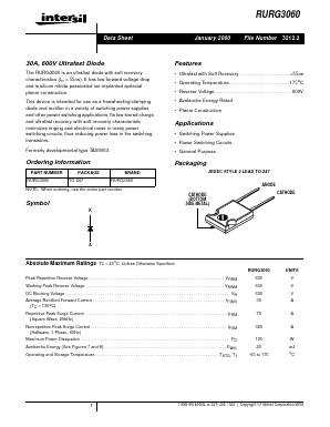 RURG3060 Datasheet PDF Intersil