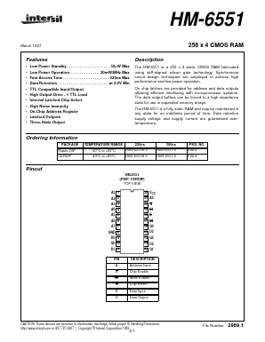 HM3-6551B-9 Datasheet PDF Intersil