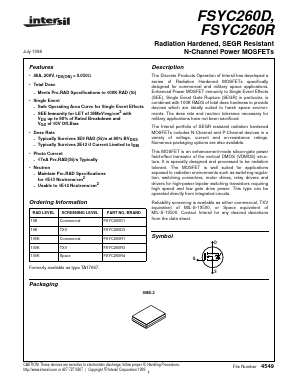 FSYC260R1 Datasheet PDF Intersil