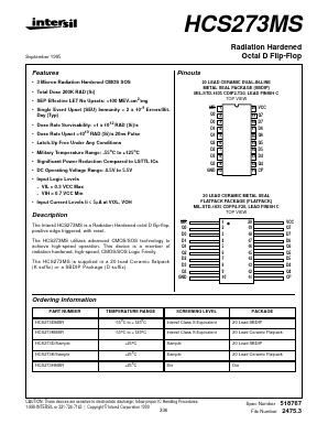 HCS273DMSR Datasheet PDF Intersil