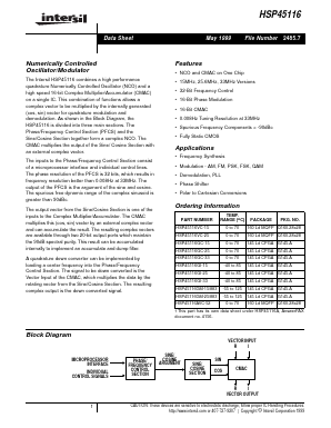 HSP45116VC-25 Datasheet PDF Intersil