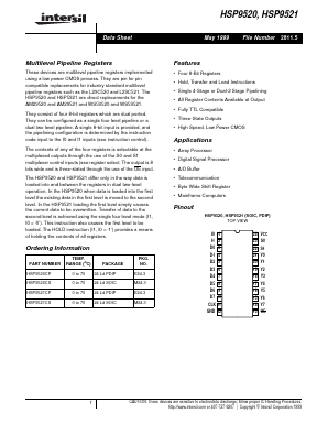 HSP9521 Datasheet PDF Intersil
