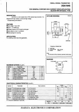 2SA1945 Datasheet PDF Isahaya Electronics