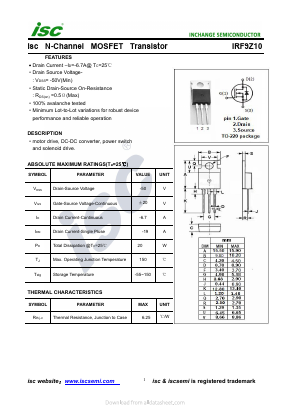 IRF9Z10 Datasheet PDF Inchange Semiconductor