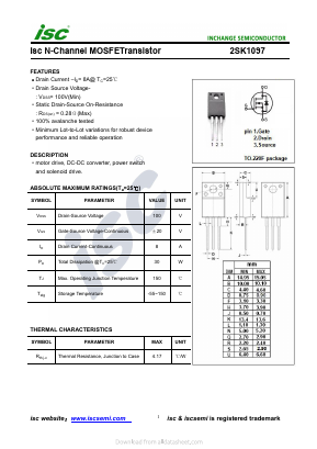 K1097 Datasheet PDF Inchange Semiconductor