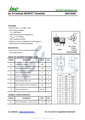 2SK1945S Datasheet PDF Inchange Semiconductor