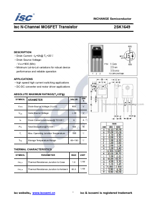 2SK1649 Datasheet PDF Inchange Semiconductor