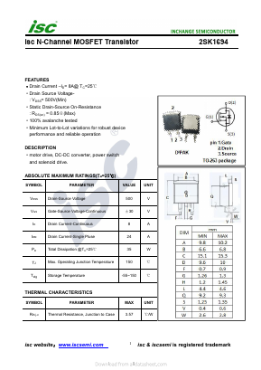 2SK1694 Datasheet PDF Inchange Semiconductor