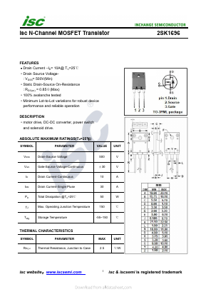 2SK1696 Datasheet PDF Inchange Semiconductor