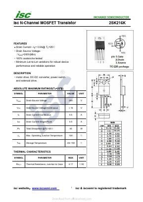 K216K Datasheet PDF Inchange Semiconductor