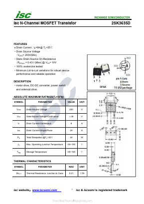 2SK3635I Datasheet PDF Inchange Semiconductor