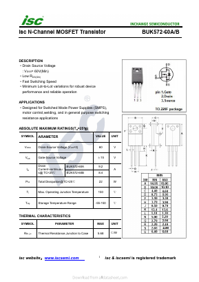 BUK572-60A Datasheet PDF Inchange Semiconductor