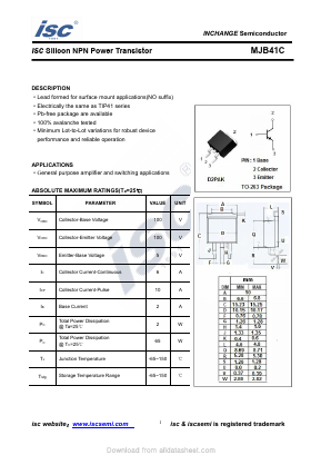 MJB41C Datasheet PDF Inchange Semiconductor
