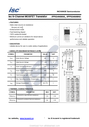 IIPP024N06N3 Datasheet PDF Inchange Semiconductor